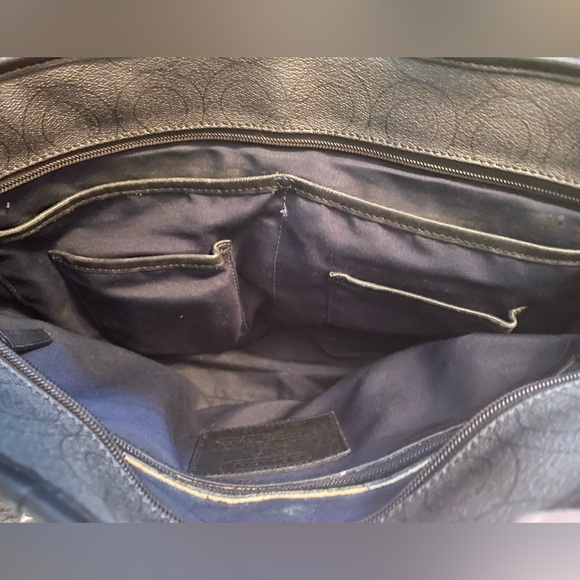 Coach Crossbody Monogramed Gray Black Satchel Tote Bag with Handles READ - Picture 4 of 14